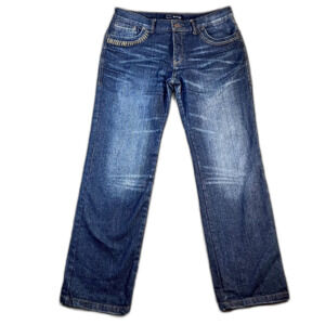 Antik Denim Men’s Size 36 (M: 38x35) Bootcut Denim Jeans Embroidered Pockets